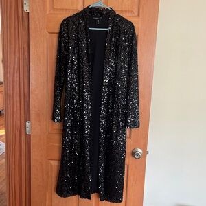 Sincerely Jules Black Sequin Embellished Open Cardigan